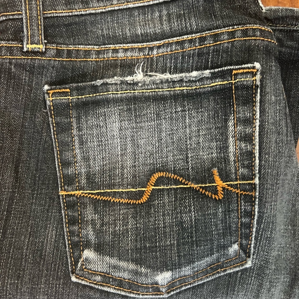 David Kahn Dark Gray Boot Cut Jeans with Orange Stitching